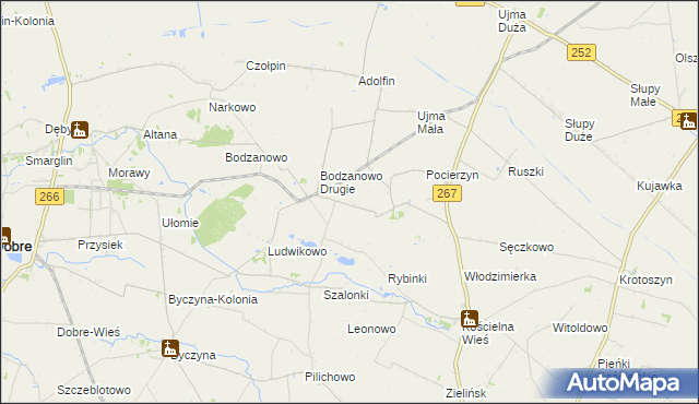 mapa Nagórki gmina Osięciny, Nagórki gmina Osięciny na mapie Targeo