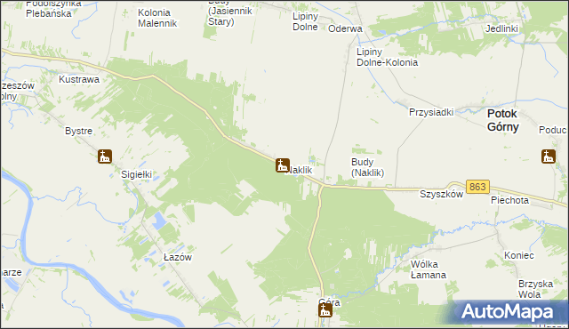 mapa Naklik, Naklik na mapie Targeo