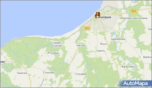 mapa Narusa, Narusa na mapie Targeo