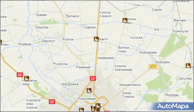mapa Niedźwiady gmina Żelazków, Niedźwiady gmina Żelazków na mapie Targeo