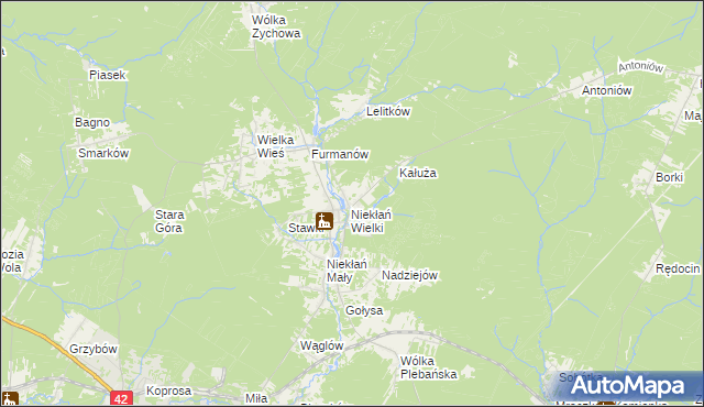 mapa Niekłań Wielki, Niekłań Wielki na mapie Targeo