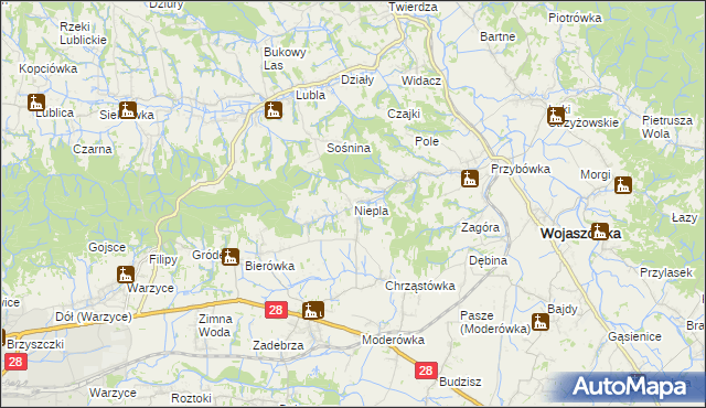mapa Niepla, Niepla na mapie Targeo