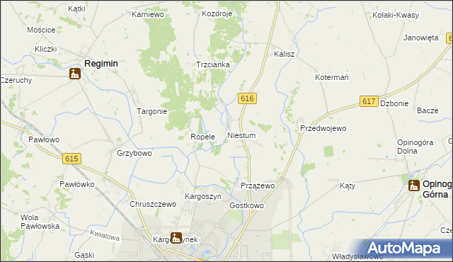 mapa Niestum, Niestum na mapie Targeo