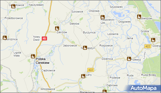 mapa Nieznaszyn, Nieznaszyn na mapie Targeo