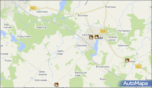 mapa Nipkowie, Nipkowie na mapie Targeo