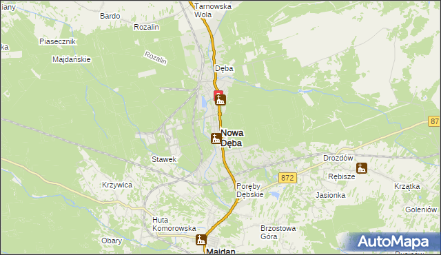 mapa Nowa Dęba, Nowa Dęba na mapie Targeo