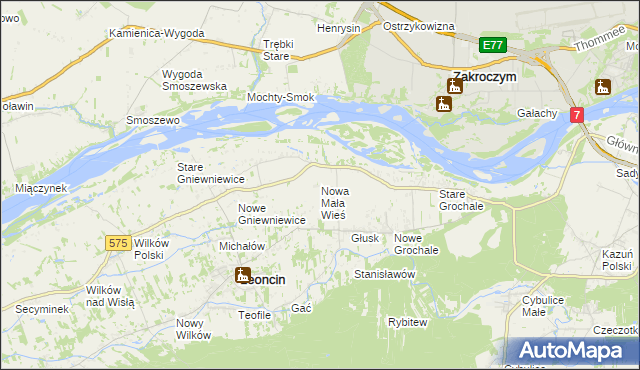 mapa Nowa Mała Wieś, Nowa Mała Wieś na mapie Targeo