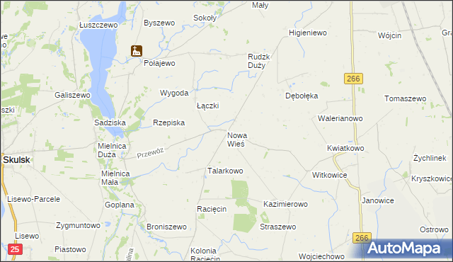mapa Nowa Wieś gmina Piotrków Kujawski, Nowa Wieś gmina Piotrków Kujawski na mapie Targeo