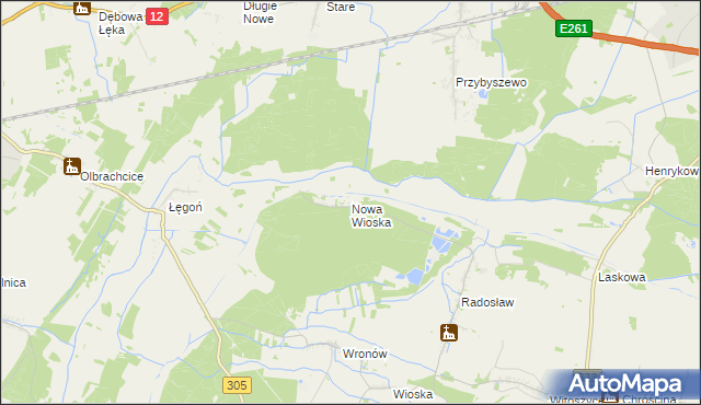 mapa Nowa Wioska gmina Góra, Nowa Wioska gmina Góra na mapie Targeo