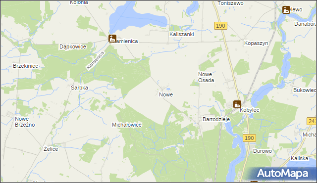 mapa Nowe gmina Wągrowiec, Nowe gmina Wągrowiec na mapie Targeo