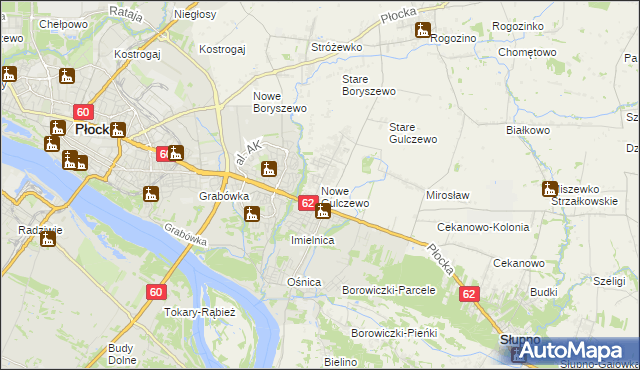 mapa Nowe Gulczewo, Nowe Gulczewo na mapie Targeo