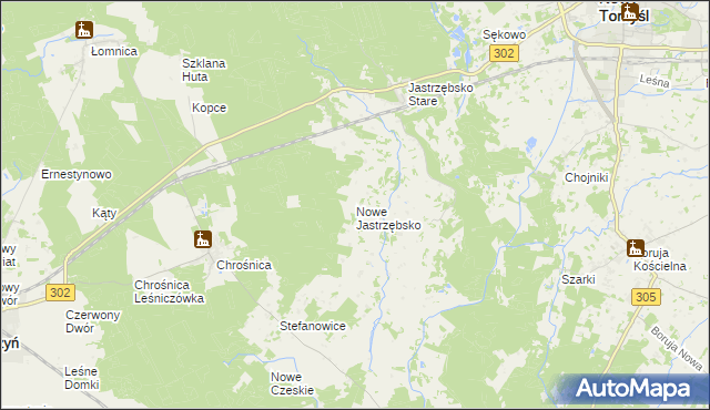 mapa Nowe Jastrzębsko, Nowe Jastrzębsko na mapie Targeo