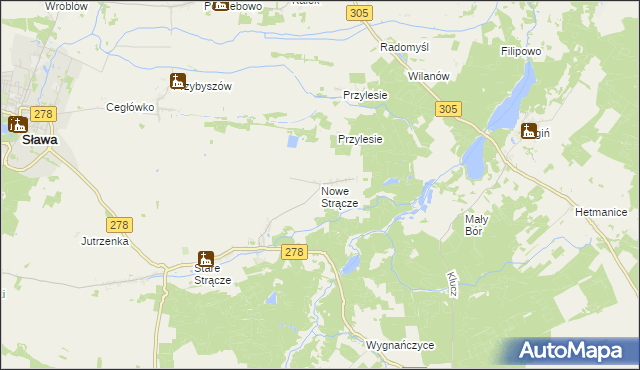mapa Nowe Strącze, Nowe Strącze na mapie Targeo
