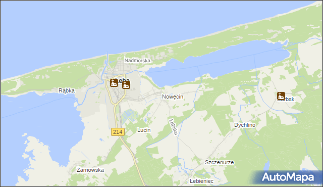 mapa Nowęcin, Nowęcin na mapie Targeo