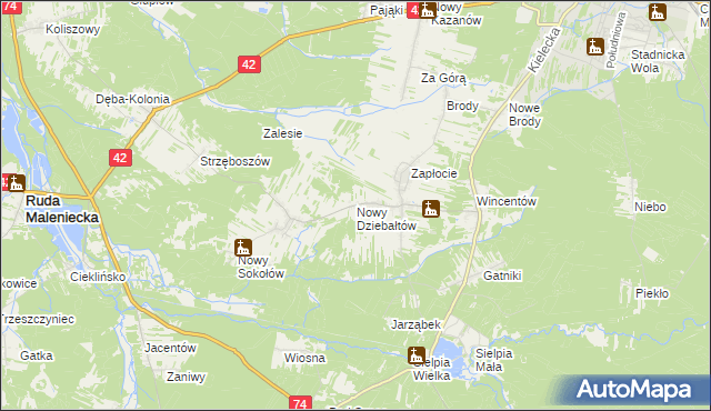 mapa Nowy Dziebałtów, Nowy Dziebałtów na mapie Targeo