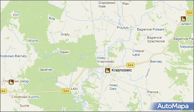 mapa Nowy Krasnosielc, Nowy Krasnosielc na mapie Targeo