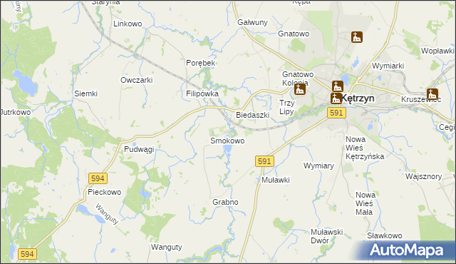 mapa Nowy Młyn gmina Kętrzyn, Nowy Młyn gmina Kętrzyn na mapie Targeo