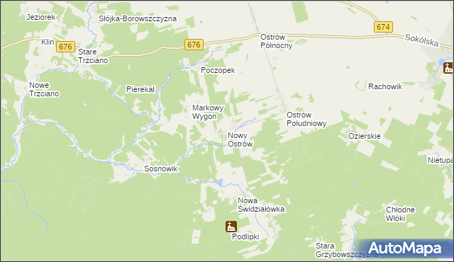 mapa Nowy Ostrów gmina Szudziałowo, Nowy Ostrów gmina Szudziałowo na mapie Targeo