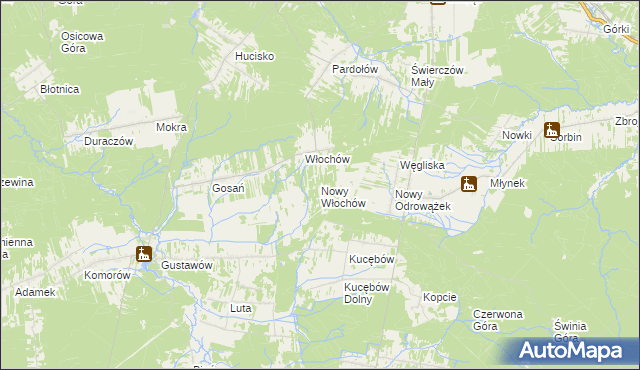 mapa Nowy Włochów, Nowy Włochów na mapie Targeo