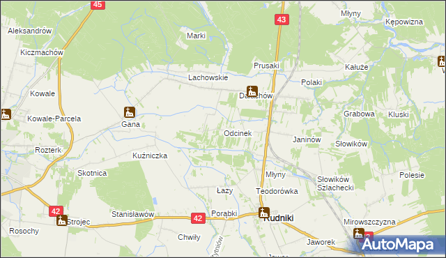 mapa Odcinek, Odcinek na mapie Targeo