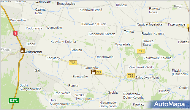 mapa Odechowiec, Odechowiec na mapie Targeo