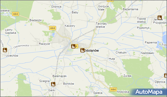 mapa Odolanów powiat ostrowski, Odolanów powiat ostrowski na mapie Targeo
