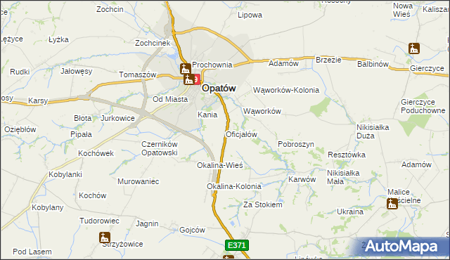 mapa Oficjałów, Oficjałów na mapie Targeo
