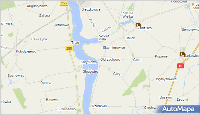 mapa Ołdrzychowo, Ołdrzychowo na mapie Targeo