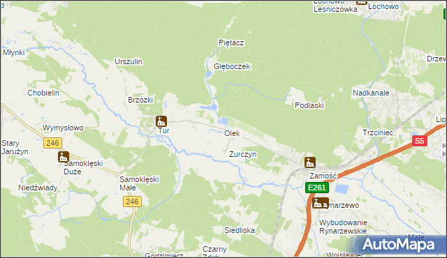 mapa Olek gmina Szubin, Olek gmina Szubin na mapie Targeo