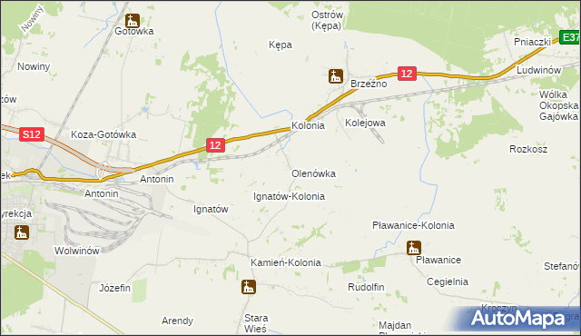 mapa Olenówka, Olenówka na mapie Targeo