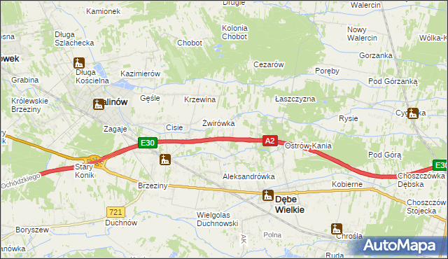 mapa Olesin gmina Dębe Wielkie, Olesin gmina Dębe Wielkie na mapie Targeo