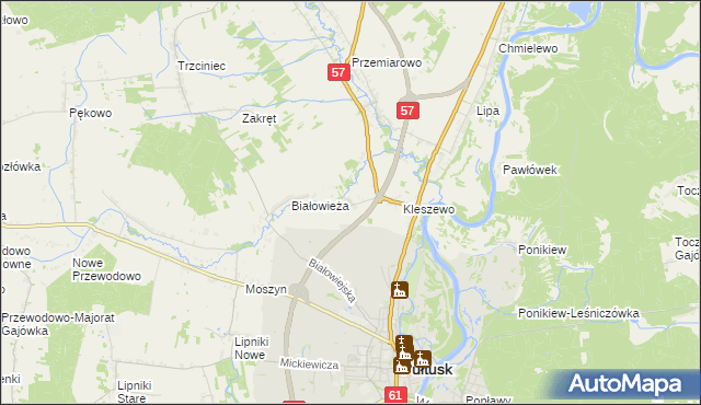 mapa Olszak gmina Pułtusk, Olszak gmina Pułtusk na mapie Targeo