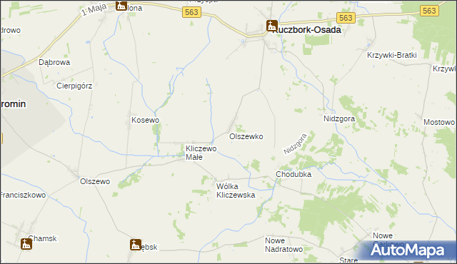 mapa Olszewko gmina Kuczbork-Osada, Olszewko gmina Kuczbork-Osada na mapie Targeo