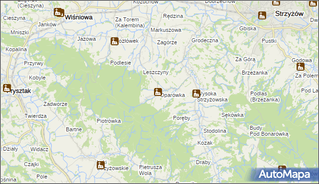 mapa Oparówka, Oparówka na mapie Targeo