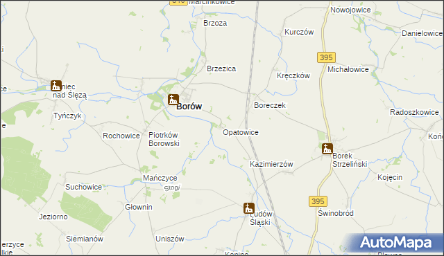 mapa Opatowice gmina Borów, Opatowice gmina Borów na mapie Targeo