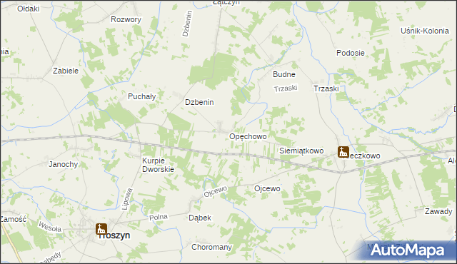 mapa Opęchowo, Opęchowo na mapie Targeo
