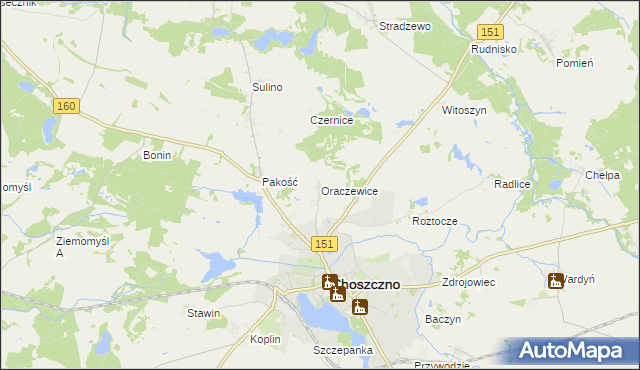 mapa Oraczewice, Oraczewice na mapie Targeo
