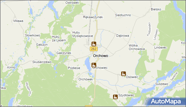 mapa Orchowo, Orchowo na mapie Targeo