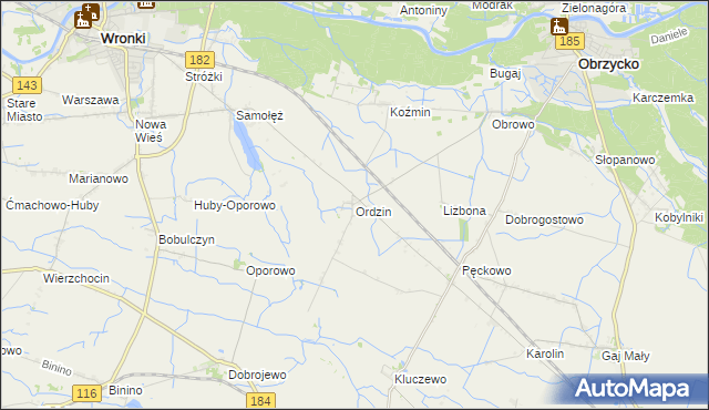 mapa Ordzin, Ordzin na mapie Targeo