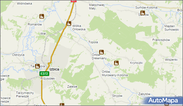 mapa Orłów Drewniany, Orłów Drewniany na mapie Targeo