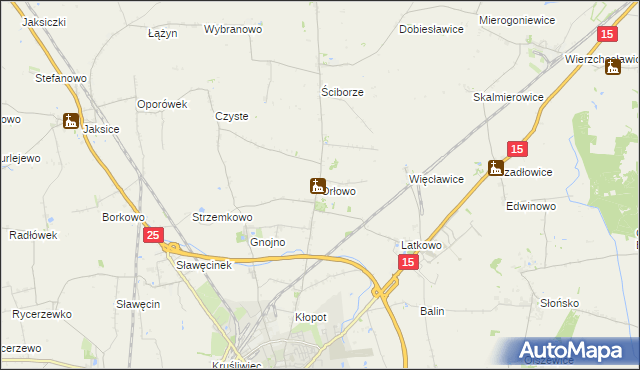 mapa Orłowo gmina Inowrocław, Orłowo gmina Inowrocław na mapie Targeo