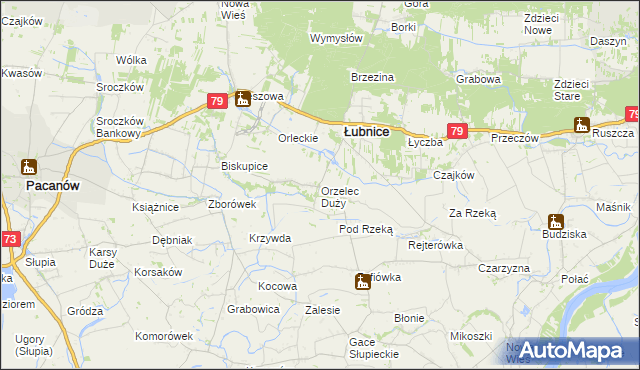 mapa Orzelec Duży, Orzelec Duży na mapie Targeo