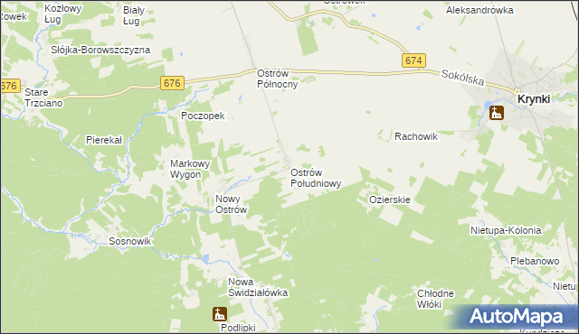 mapa Ostrów Południowy, Ostrów Południowy na mapie Targeo