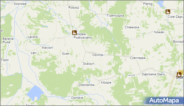 mapa Ozorów, Ozorów na mapie Targeo