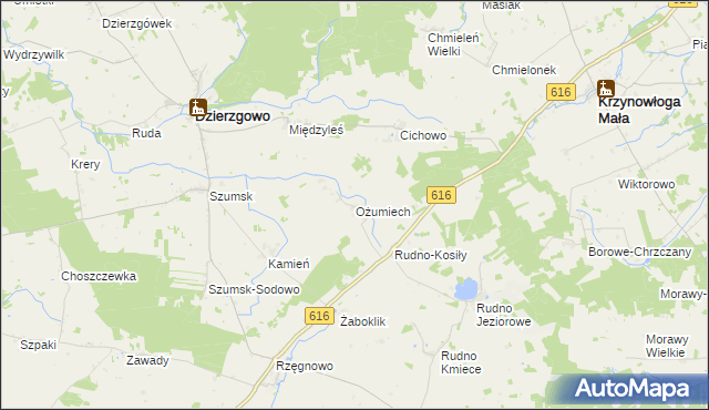 mapa Ożumiech, Ożumiech na mapie Targeo