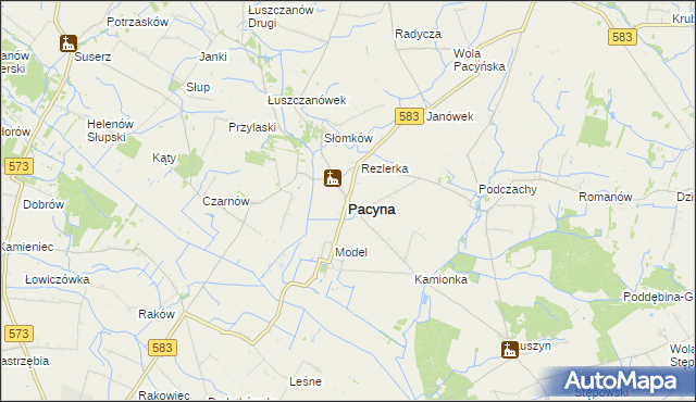 mapa Pacyna, Pacyna na mapie Targeo