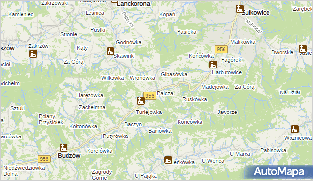 mapa Palcza, Palcza na mapie Targeo