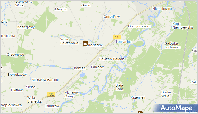 mapa Palczew-Parcela, Palczew-Parcela na mapie Targeo