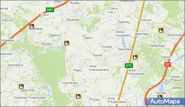 mapa Parole, Parole na mapie Targeo