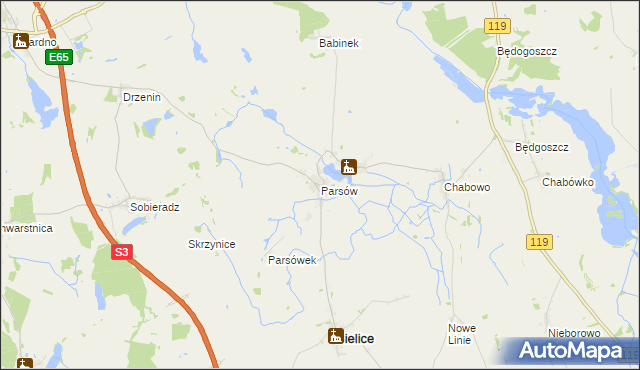 mapa Parsów, Parsów na mapie Targeo